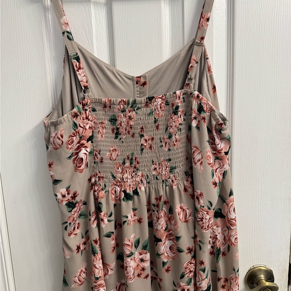 Torrid Floral Camisole - Pink and Green, with Tan - Fit and Flare - Size 2 - Picture 7 of 7